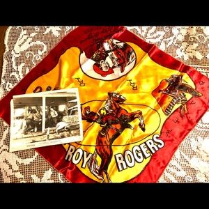 Roy Rogers Cowboy Western Vintage scarf bandana wild rag 24” Happy Trails